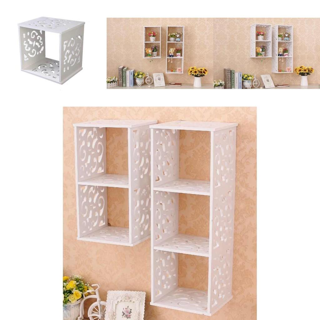 Creative Wall Mount Organizer With Wooden Panels For Bedroom Storage And Decoration