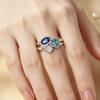 Fashionable European and American Irregular Three-color Stone Date Ring for Women