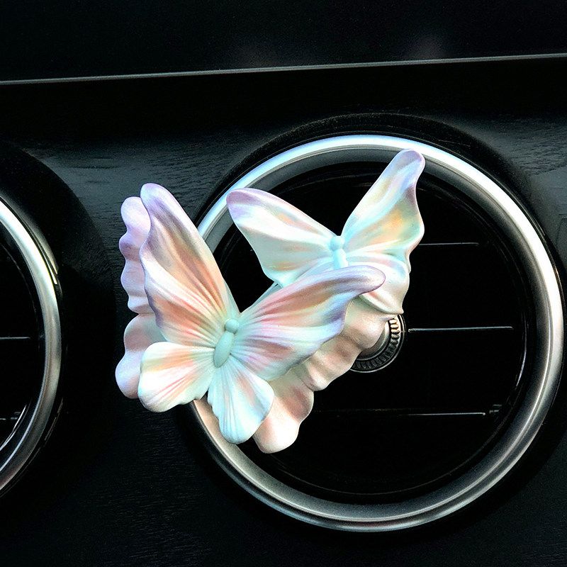 Butterfly Fancy Flower Decoration Car Aromatherapy Shining White Butterfly-Air Outlet
