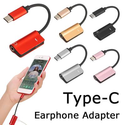 3.5mm Cable Charging AUX Audio Line Charge Audio 2 In 1 Type C Earphone Adapter Headphone Splitter