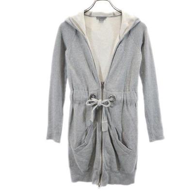 Long Sleeve Long Zip Hoodie XS Gray Women Used