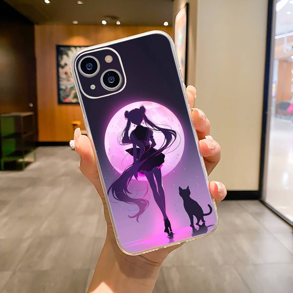 S-Sailor- Moon Phone Case For iPhone17,16,15,14,13,12,11 ,Pro Max,16/15/14 Plus Transparent Cover
