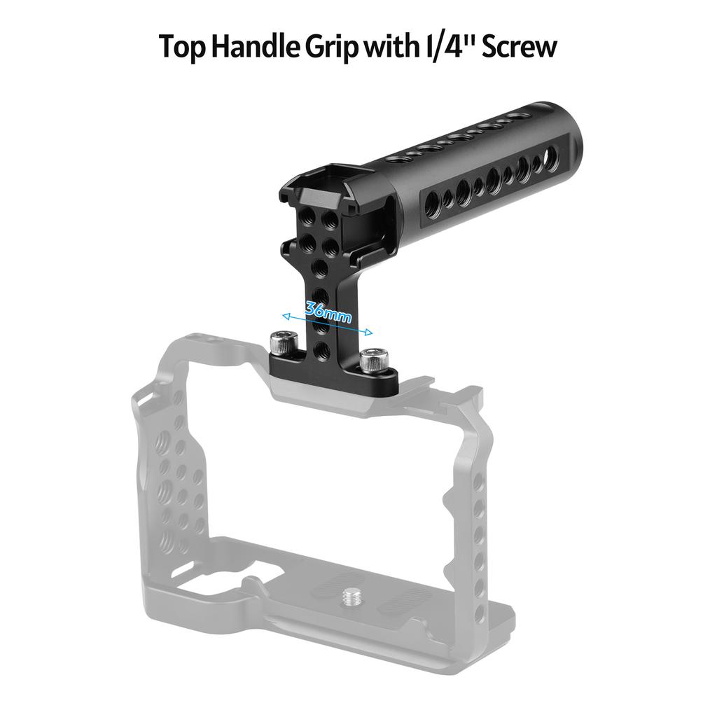 Gagia Bar Grip Top Top Grip with 2 Standard 1 4 20 Holes 3 Cold Shoe Mounts for Mirrorless Cameras   Flash Light Microphone