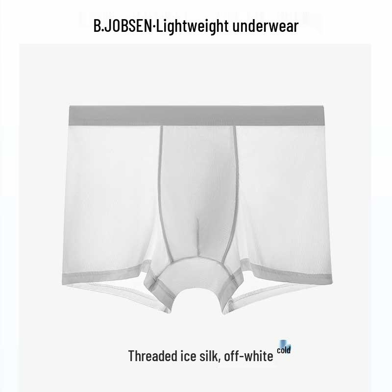Ice Silk Antibacterial Men's Boxer Briefs - Ultra-Thin Seamless, Plus Size, Square Leg