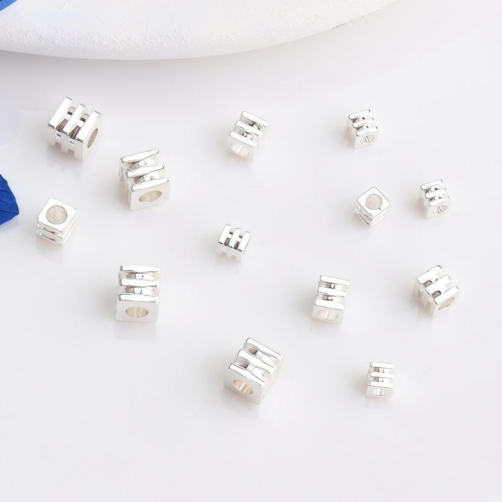 14K Gold Filled Three-Layer Square Spacer Beads for DIY Handmade Jewelry