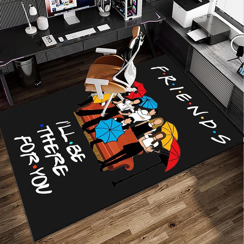 Friends Show Quotes Office Rug Chair Mat, Game Carpet, Suitable for Front Door, Bedroom, Living Room, Desk, Holiday Gift