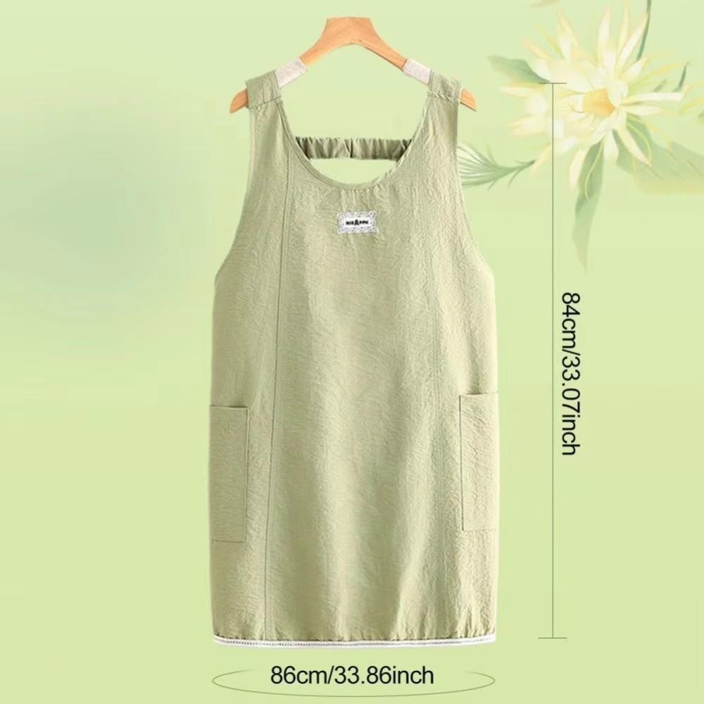 Sleeveless Water-Resistant Apron Water-Resistant Lightweight Breathable Apron Breathable Cotton-Linen Material