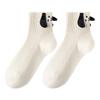 Women's Autumn Cartoon Cute 3D Ear Socks: Versatile, Sweat-Absorbent, Odor-Resistant, Short Socks Made from Xinjiang Boneless Cotton