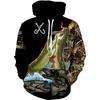New 3D Printing Carp Fishing Men's Hoodie Fashion Outdoor Camping Pullover Clothing Wild Enthusiast Hooded Sweatshirt