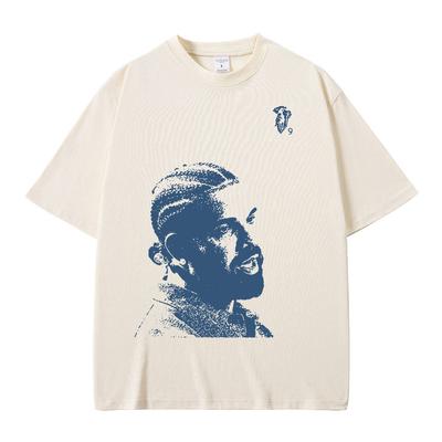 Vintage Rapper Drake Porträt Grafik T-Shirt Herrenmode Hip Hop Kurzarm 100% Baumwolle Oversized T-Shirts Streetwear Unisex