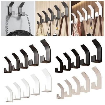 5Pcs/Set No Drilling Wall Hanging Hooks Clothes Towel Bathroom Kitchen Plastic Storage Hanger Anti-slip Self-adhesive