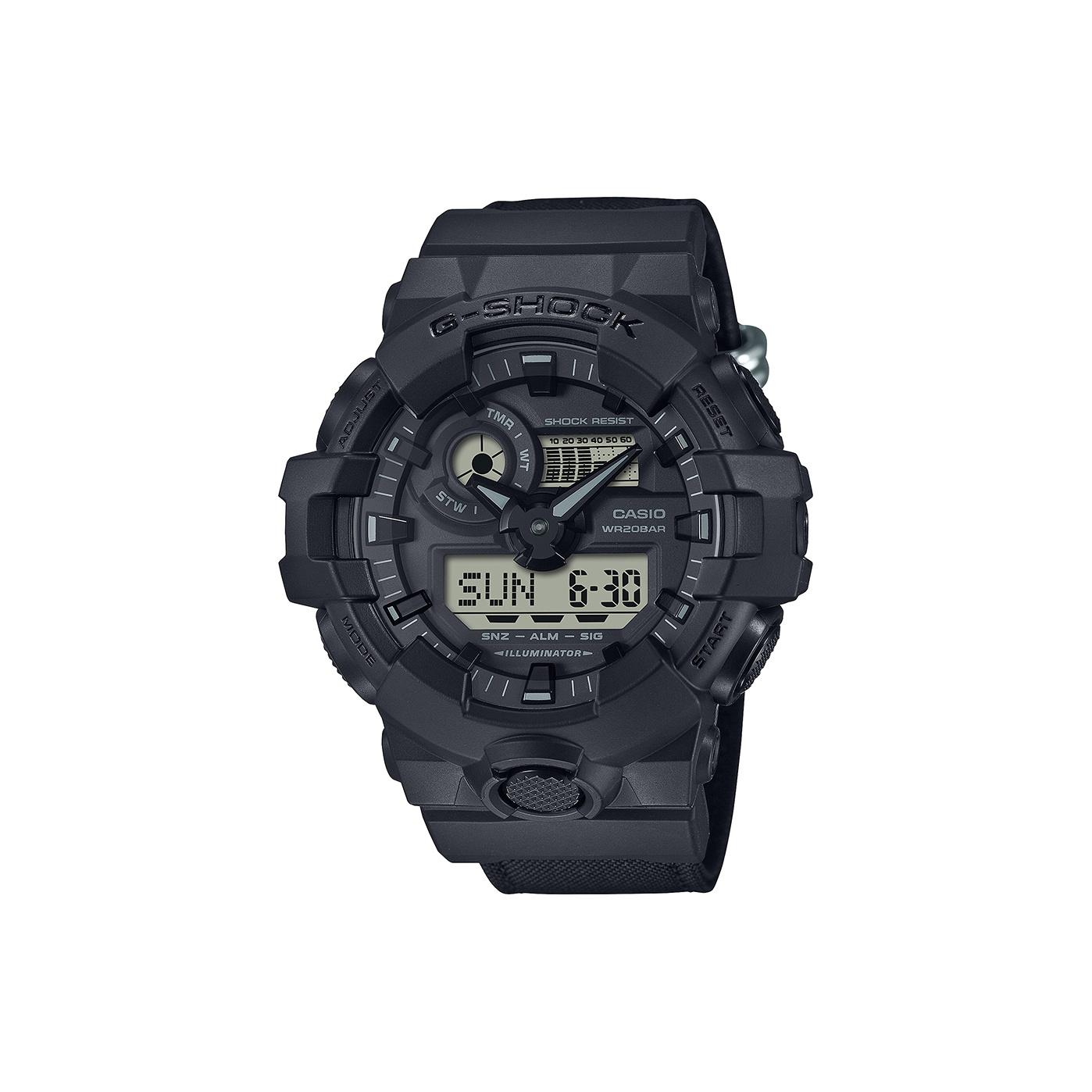 CASIO Мужские Часы Черные Серия с Жидкокристаллическим/Аналоговым Двойным Дисплеем GA-700BCE-1APR GA-700BCE-1APR GA-700BCE-1A Black