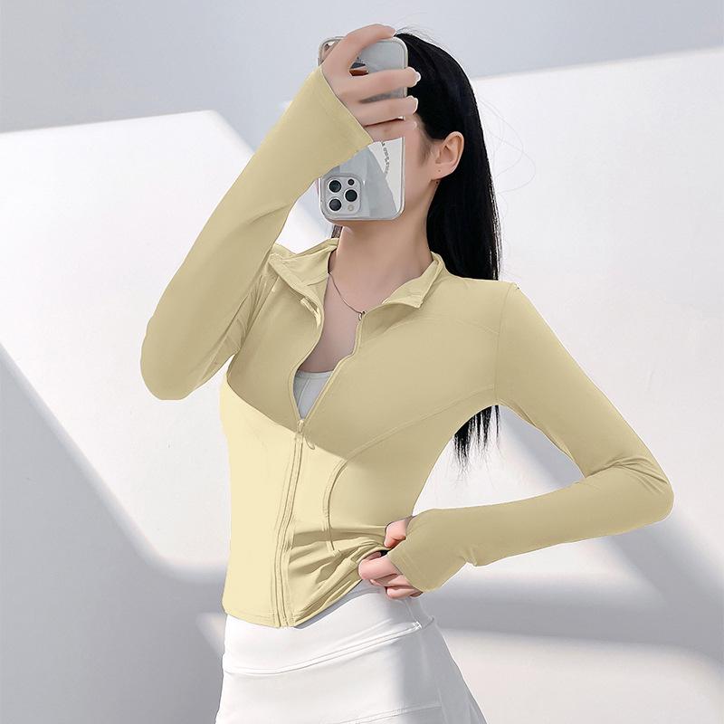 

Женская спортивная куртка Juyi Hall облегающего кроя со стойкой воротником для фитнеса, бега и йоги M