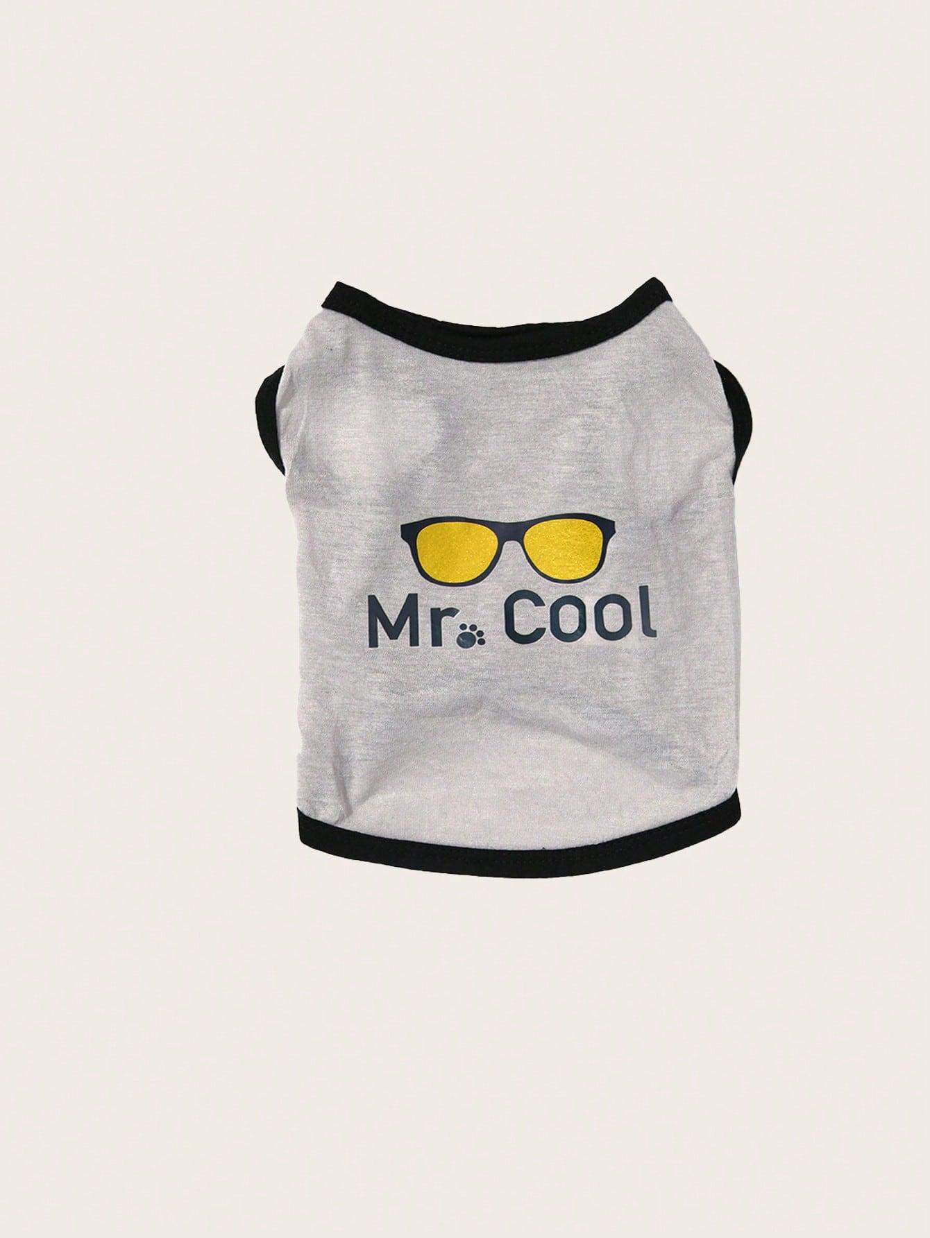 

1 шт.-Одежда для питомцев, одежда для собак, одежда для кошек, тонкий весенне-летний жилет с очками, подходит для ношения собаками и кошками M светло-серый