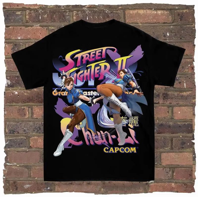 Game Spring Street Fighter Rock and Rap Loose High Street Highquality Mens Tshirts Womens Tshirts Couple Styles
