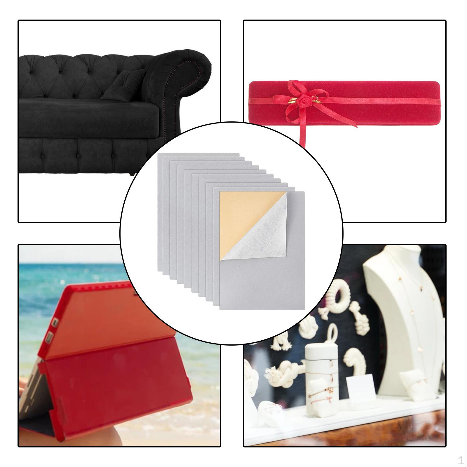 

10 штук бархатной ткани липкой, для изготовления ящиков для ювелирных изделий мебели серый