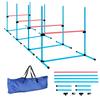 Set Agility per Cani, Attrezzatura Agility Regolabile in Altezza a 4 Pezzi con 4 Ostacoli, Borsa per il Trasporto, 99 x 65 x 94 cm, Azzurro