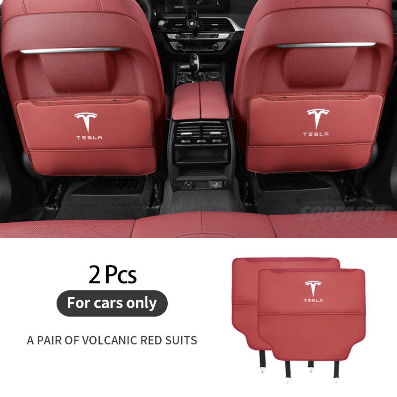 Autositz-Rückenlehnen-Aufbewahrungstasche Sitz-Rückenlehnen-Schutz Gegen Abnutzung Anti-Kick-Pad Für Tesla Model 3 Model Y Model S Model X