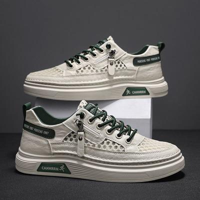 Herenschoenen Heren Luxe Schoenen Heren Casual Schoenen Herenschoenen Mode PU Leer Vier Seizoenen Skateboardschoenen voor Heren Ademende Mesh Schoenen Heren
