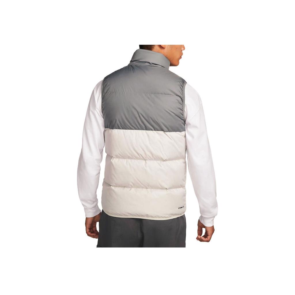 Nike Logo Print Casual Sports Stand Collar Down Zip Vest Men Outerwear Gray DV1136-084