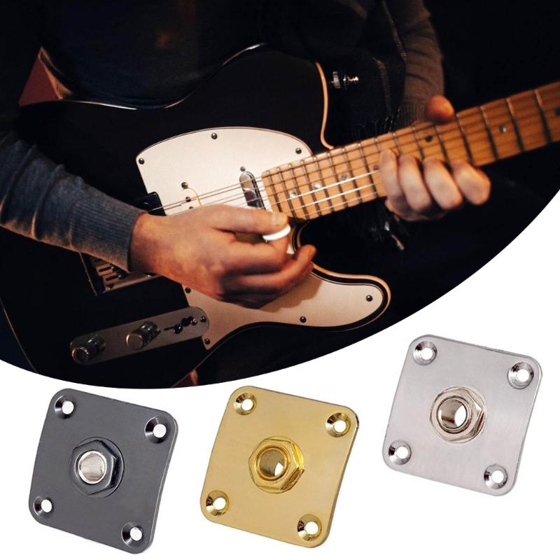 Korrosionsbeständige quadratische Metall-Input-Platte für E-Gitarren Professionelle Verbindung 4 Befestigungsschrauben im Lieferumfang enthalten