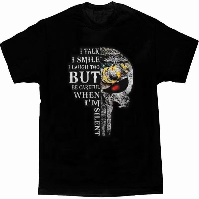 

The 2025 Summer and autumn new Punisher Skull print T-shirt is a casual and sporty short-sleeved streetwear for men and women 4XL