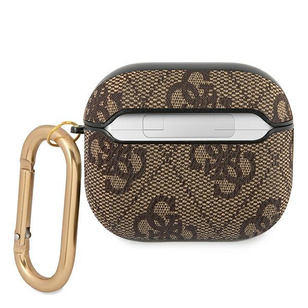 Guess Gua34Gsmw Airpods 3 Coverbrązowy/Brown 4G Script Metal Collection