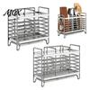 Organized Kitchen Counter Stainless Steel Utensil Holder, 2/3 Compartments Drying Rack, Rust Proof Dish Rack Sink Caddy, Chopsticks Spoon Organizer
