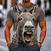 Mens Funny 3D Graphic Tee Funny Fish Pig Dog Face Design Short Sleeve T‑Shirt Loose Fit Casual Top for Holiday Gatherings Tops
