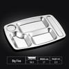 Thickened 304 Stainless Steel 5-Compartment Divided Lunch Tray