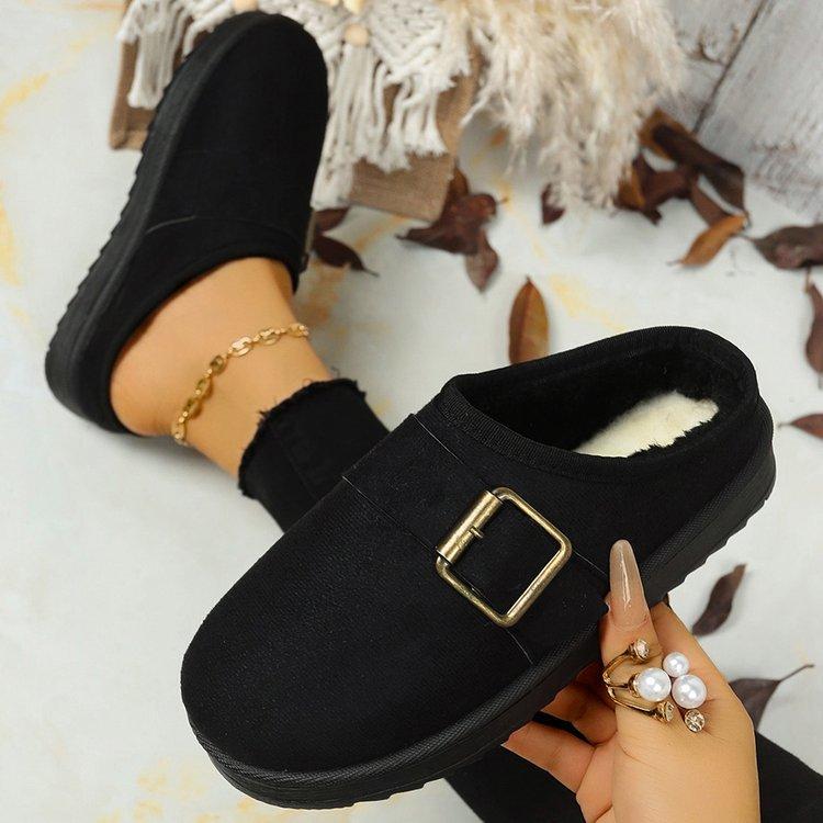 

Женские утепленные подкладкой мягкие толстые подошвы увеличивающие рост домашние уличные утолщенные теплые легкие удобные одношаговые хлопковые туфли зимние ботинки тапочки 44 чёрный