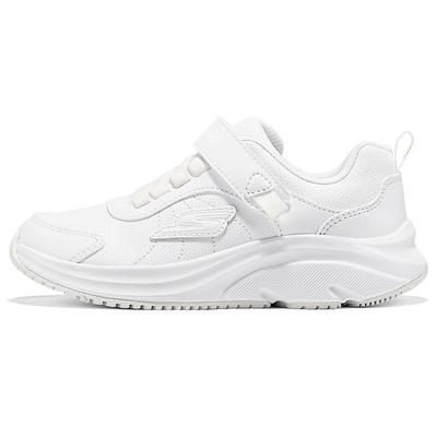Dziewczęce Syntetyczna Skóra Rzepy Lekkie Wszechstronne Klasyczne Buty Sportowe Amortyzujące Wygodne Szkolne Trampki 302644L-WHT