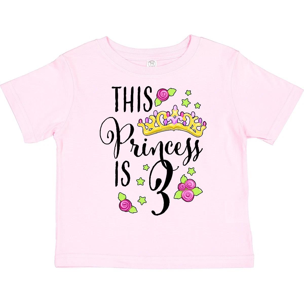 Inktastic This Princess Is Three- Third Birthday Toddler kids boys T-Shirt Birthdays 3rd 3 160