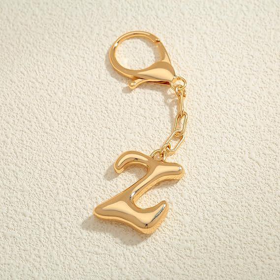 26 Alphabet Keychain: 18K Gold-Plated Pendant - Elegant Niche Design