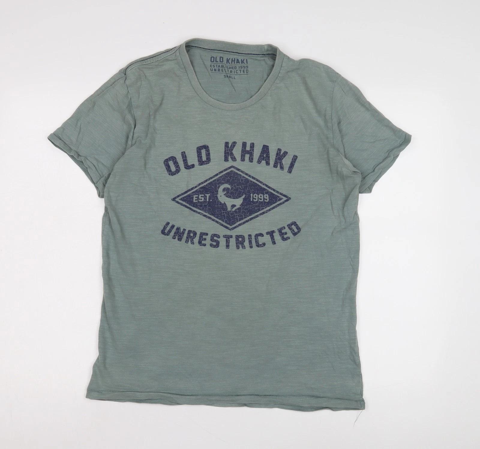 Мужская зеленая футболка с графическим принтом Old Khaki, размер S M