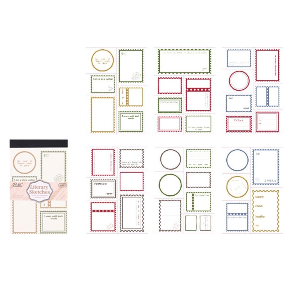 Vintage Memo Pads 30 Sheets, 15.4x9.4cm Non-adhesive Junk Journal Paper for Scrapbooking