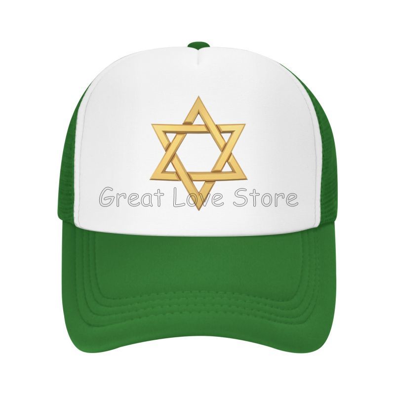 Star of David Print Mesh Baseball Caps Summer Fashion Breathable Snapback Hats Sun Protection Hats Adjustable Snapback Cap