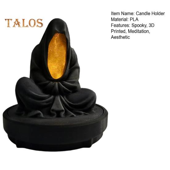 Meditation Dead LED Candlestick Mysterious Ghost Candle Holder for Halloween Home Desktop Decoration