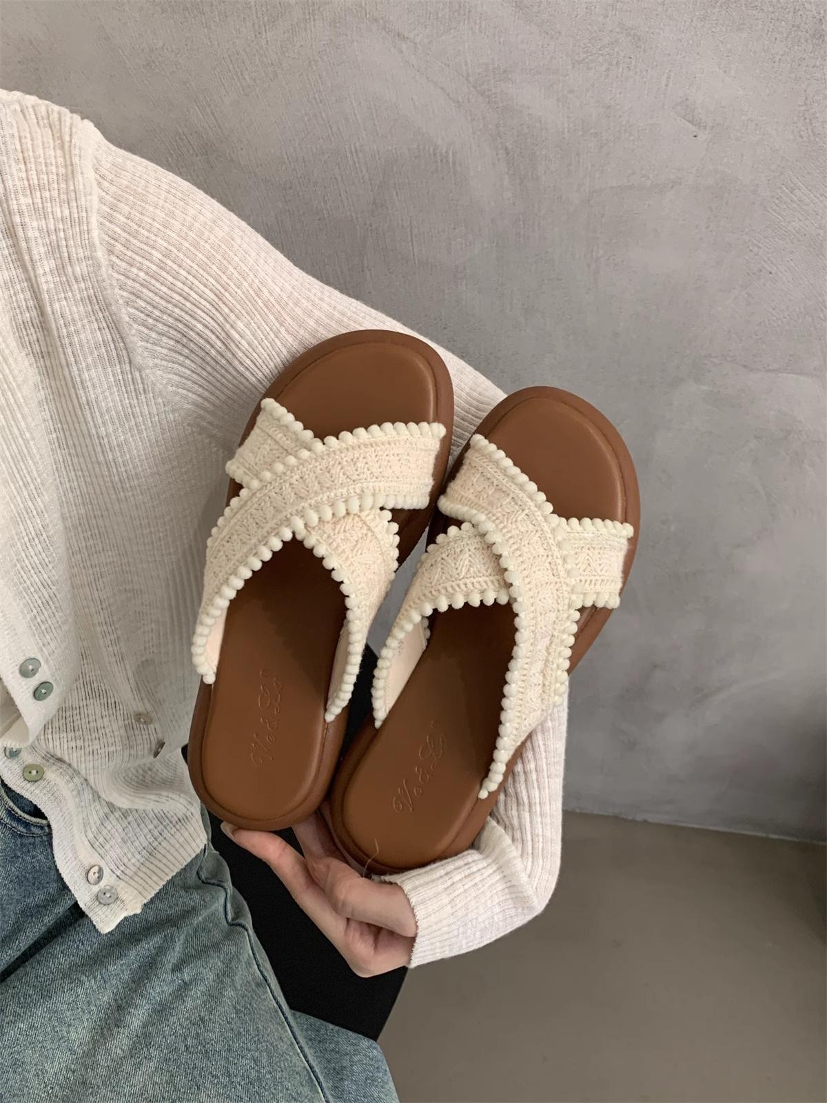 

Women s platform slippers women s summer wear new fairy fashion casual sandals vacation soft flat beach shoes 35