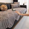 Solid Sofa Cushion Winter Plush Non-Slip Sofa Throw Cover Soft Fuzzy Furniture Protector Couch Pad Irregular Fleece Thick Mats