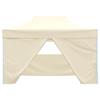 VidaXL Tente pliable avec 4 parois latéraux 3 x 4,5 m Blanc crème 42513