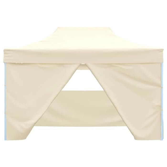 VidaXL Tente pliable avec 4 parois latéraux 3 x 4,5 m Blanc crème 42513