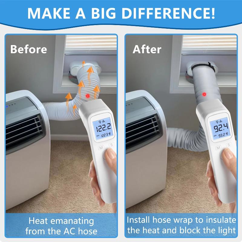 Portable Ac Hose Insulation Sleeve Air Conditioner Hose Cover Wrap For Exhaust Hose Easy Installation Ac Duct Insulation Wrap