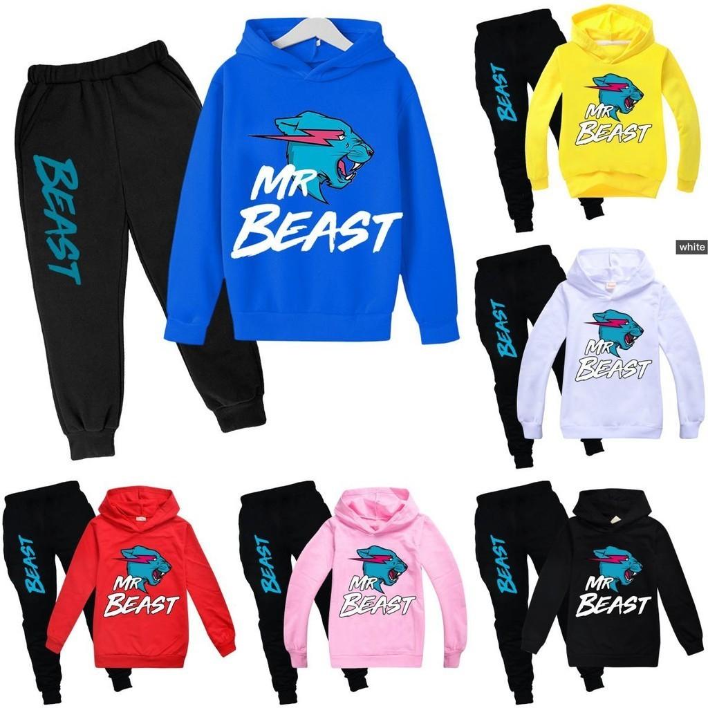 Trendiges Mr. Beast Cartoon Hoodie-Set für Jungen und Mädchen – bequem und stylisch