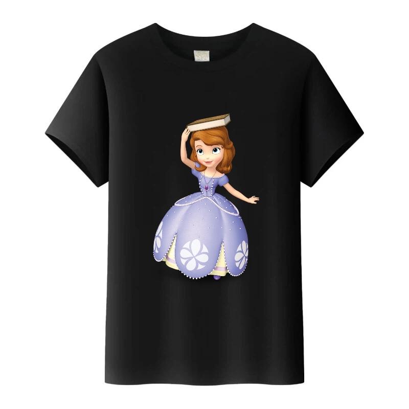 

Fashion Disney Sofia The First Princess Graphic Tees Girl O-Neck Tops White Clothes Blouses Harajuku T-Shirt Summer Tshirt 100