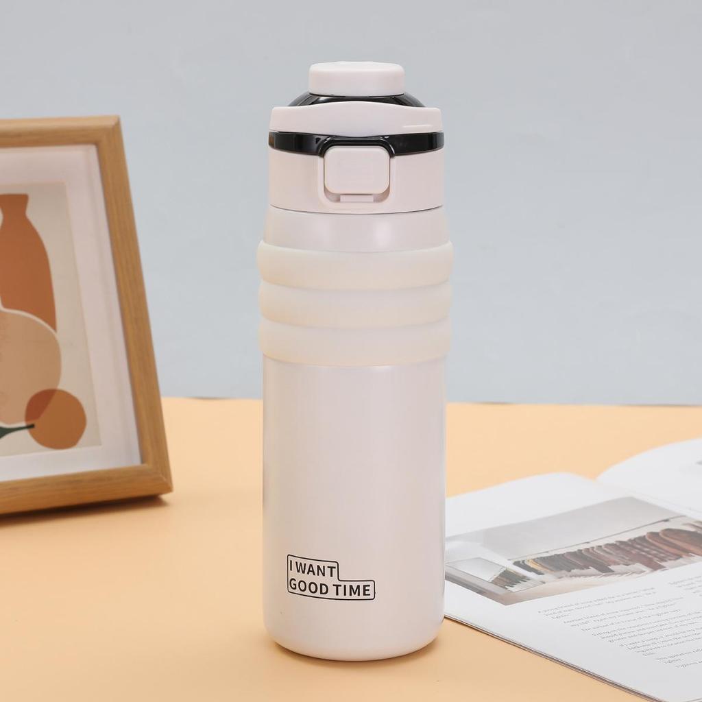 High Value Large Capacity Sports Kettle 316 Stainless Steel Double Layer Vacuum Thermos Cup Outdoor Double Drink Bouncing Cup