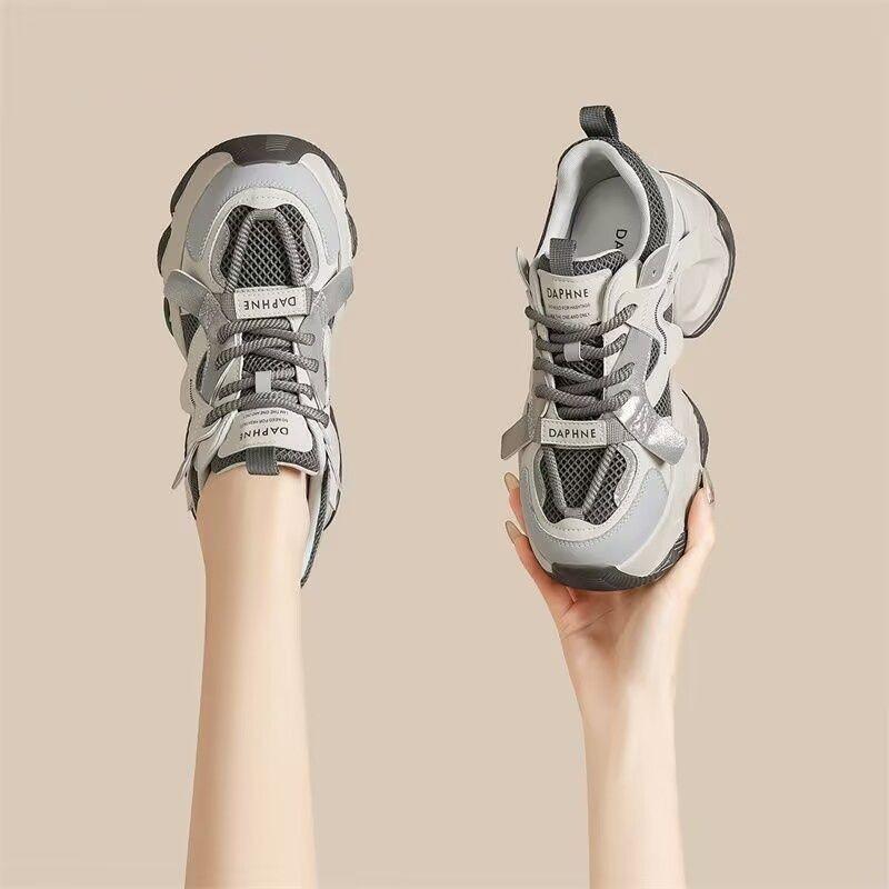 Popular increase, dad shoes women's autumn 2025 new fashion shows thick-soled high muffin thick-soled casual women's shoes trend