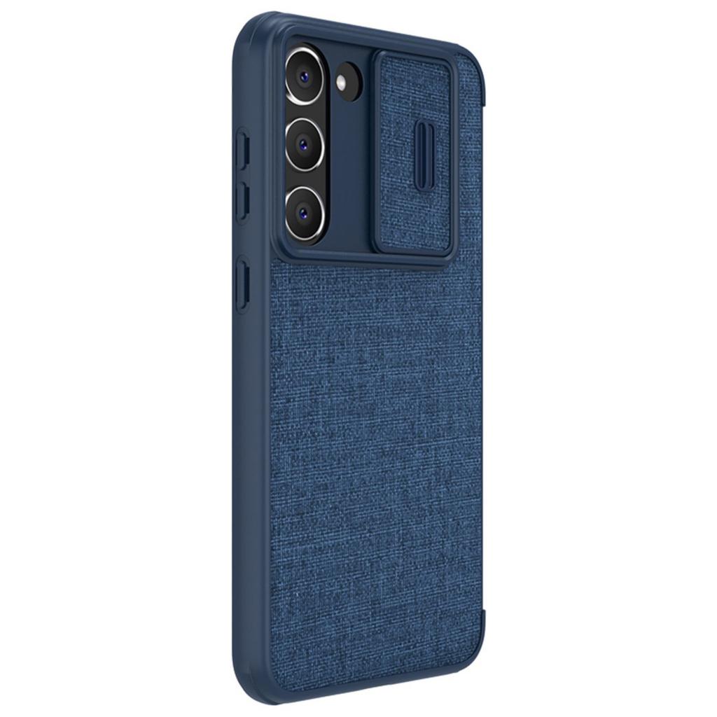 Nillkin Blue Qin Cloth Pro Flip Case with Camera Guard for Samsung Galaxy S23+