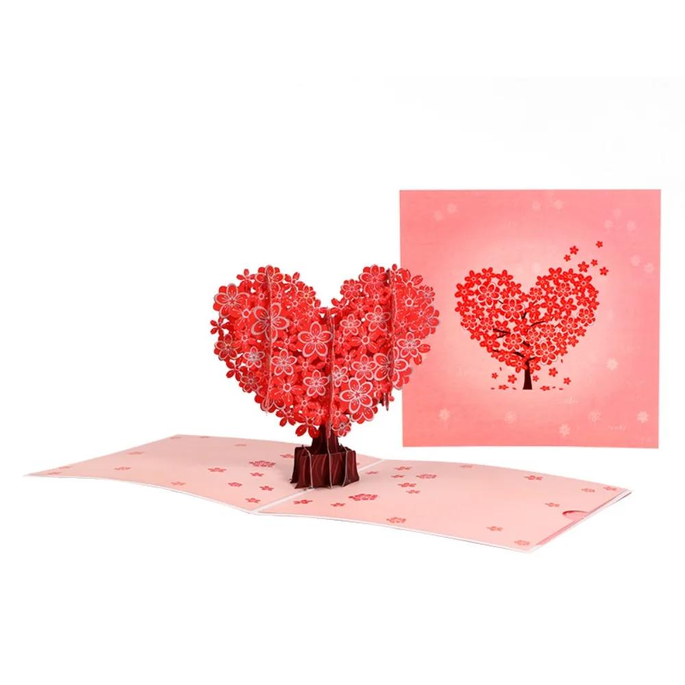 Creative Paper 3D Pop Up Card 3D Design Romantic Style Love Postcard Greeting Card Mothers Day