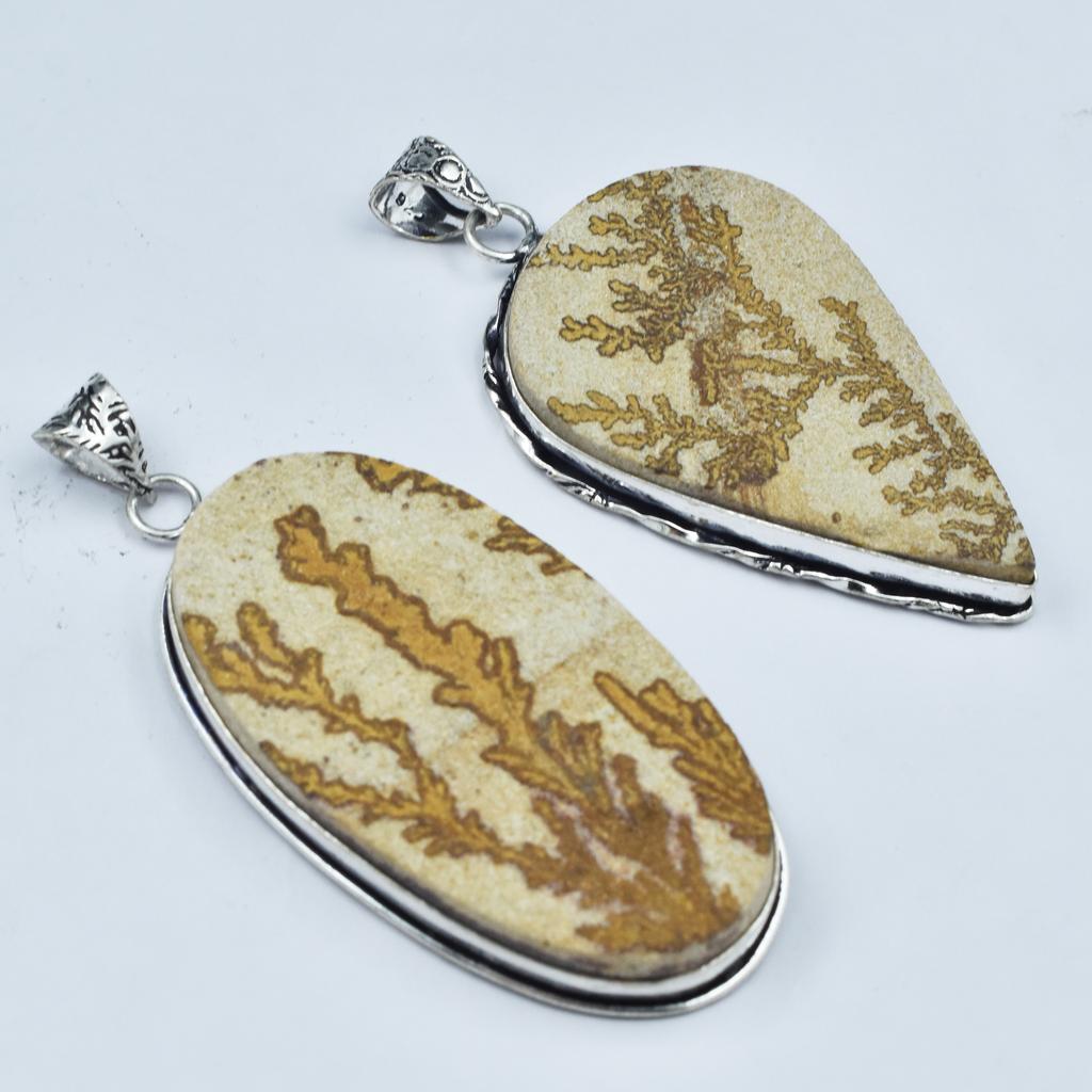 Oval-Pear Cut Psilomelane 198 Ct Pendant Healing Stone 925 Silver Gemstone AR-1705-S